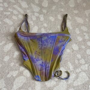 Miaou Multicolor Floral Corset Top